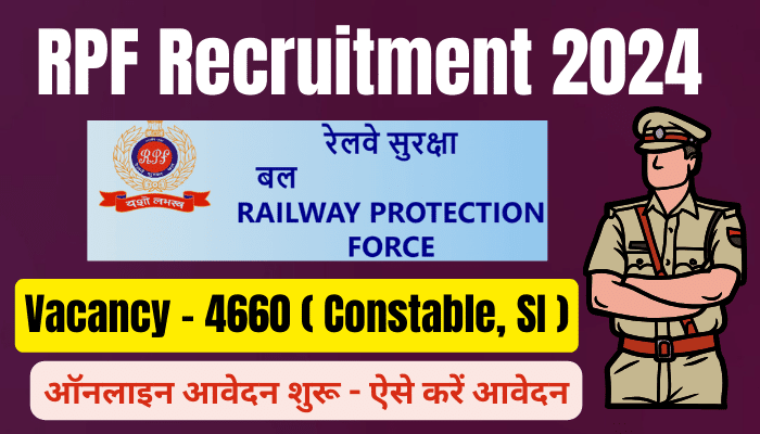 RPF Constable SI Recruitment 2024 Notification 4660 Railway Sub ...